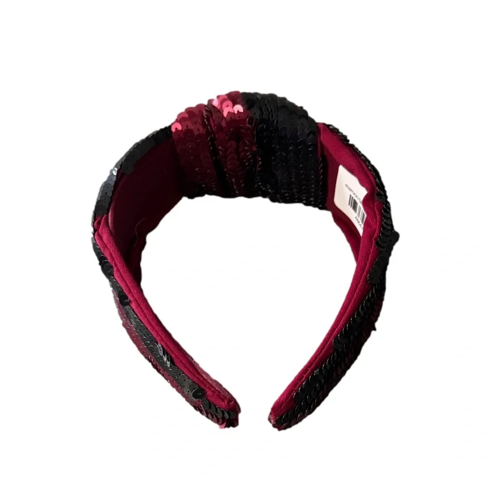 Sequin Embellished Headband - Red and Black NWT